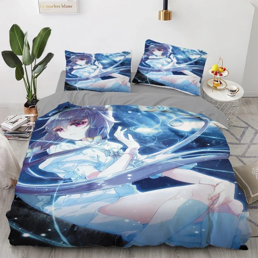 Комплект постельного белья Anime kawaii Япония Аниме loli Пододеяльник Детская спальня Мультфильм 3D Печатный пододеяльник Подарок в спальню