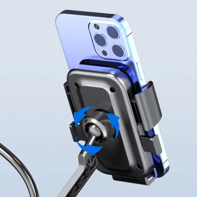 Мотоциклы Велосипеды Держатель для телефона Свободное вращение Кронштейн для навигации мобильного телефона для езды Ударопрочный для iPhone Xiaomi Samsung