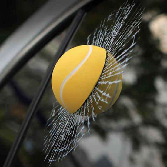 Yousheng 3D Prank Car Sticker Lifelike Tennis Ball Shattered Glass Rear Windshield Tricky Decoration Ball Hit Simulation Creative Sticker for Car