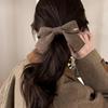 Elegant Knit Bow Hair Ties -Solid Color Jersey Hair Rings for Women, Minimalist Style, Perfect for Ponytails & Updos, Fashion Accessory