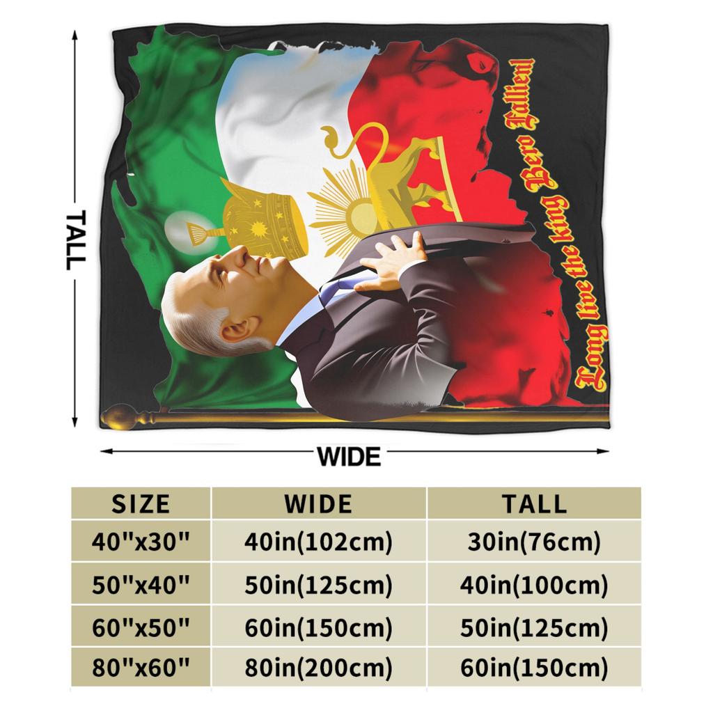 King Reza Pahlavi Soft Warm Blanket Children Plush Bedding Throws Print Couch Chair Flannel Bedspread Sofa Bed Cover