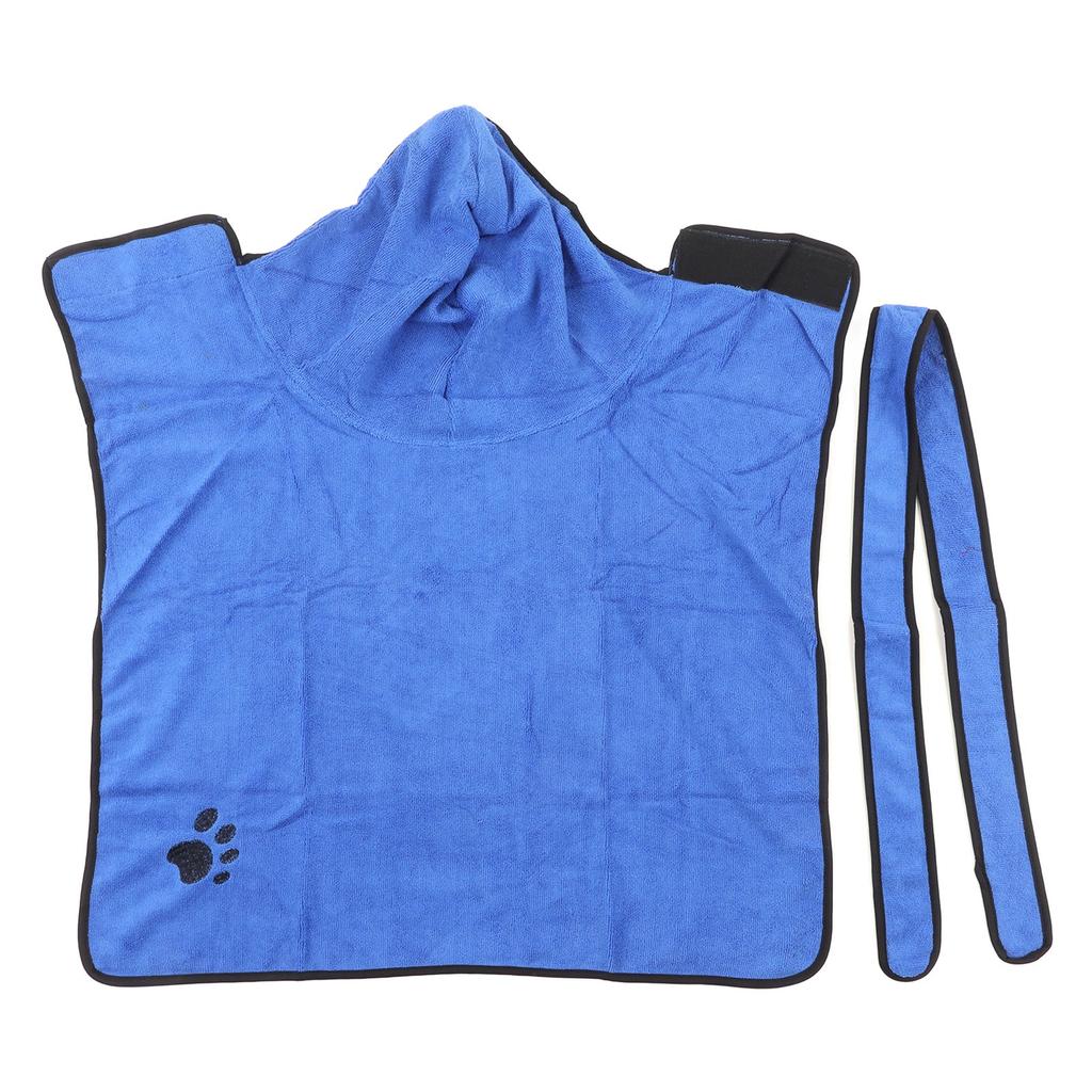 Dog Drying Coat Microfibre Fast Drying Highly Absorbent Pet Wearable Bath Towel with Adjustable Waist Belt for Dogs Cats
