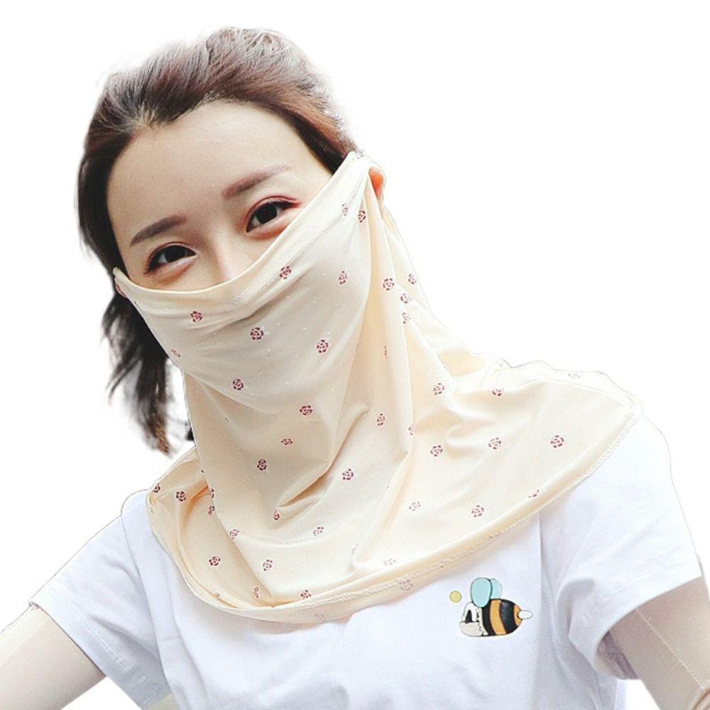 Anti-UV Sunscreen Face Mask Veil Flower Driving Face Shield Veil Hiking