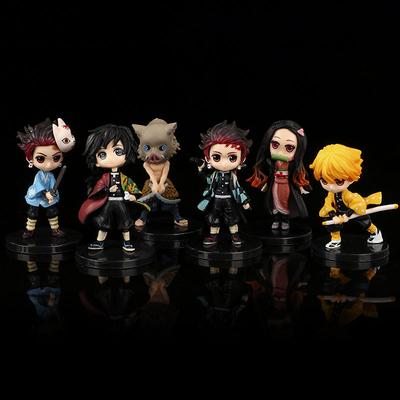 6 шт./набор Кукольный торт украшение Demon Slayer Kimetsu no Yaiba Фигурки Игрушки Аниме ПВХ Фигурка Игрушка