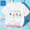 Унисекс Футболка для малышей Блуи Осень Зима Короткий рукав Милый Мультяшный Аниме Принт Мягкий Свитшот для Мальчиков и Девочек Повседневная Одежда