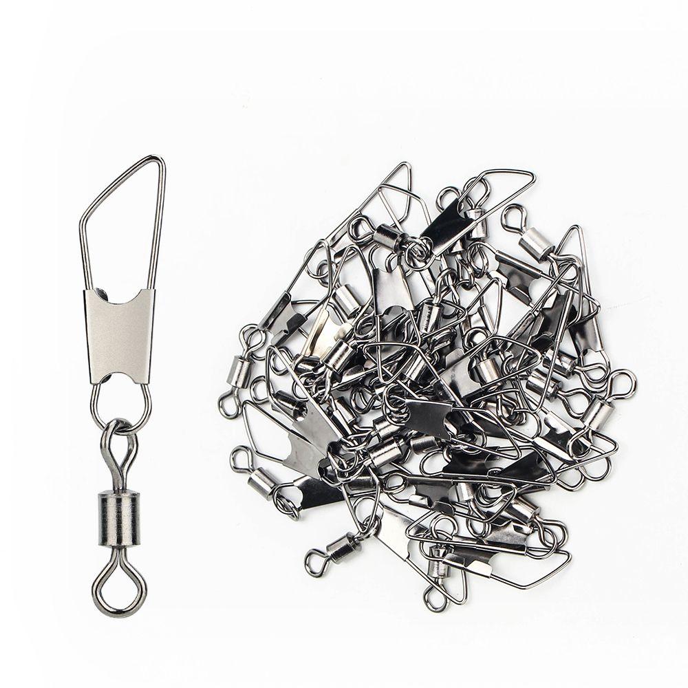 With Interlock Snap Fishing Tools Metal Connector Fishing Swivels Fishing Connector Solid Ring
