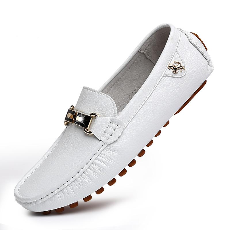2024 White Loafers Men Handmade Leather Shoes Black Casual Driving Flats Blue Slip-On Moccasins Boat Shoes Plus Size 46 47 48