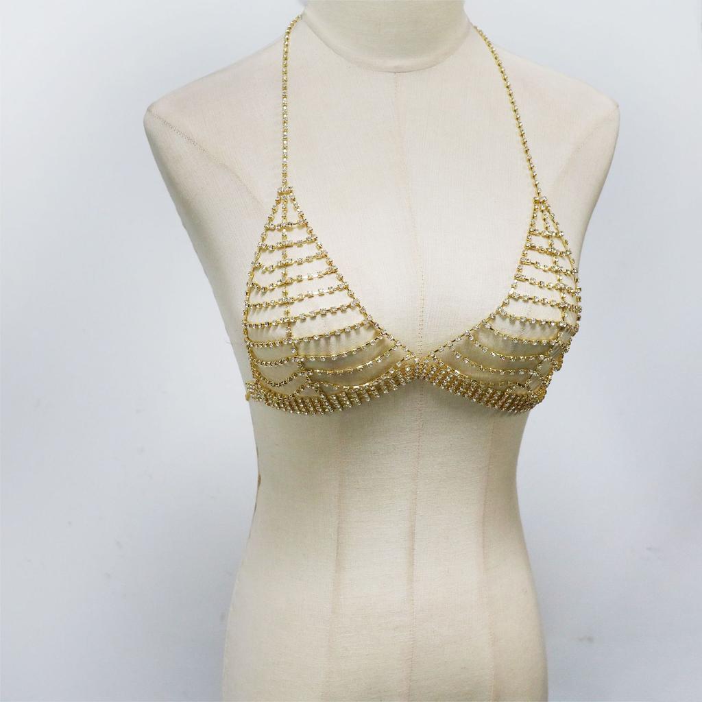 European And American Jewelry, Fashion Chain Rhinestone Breast Chain, Sexy Nightclub Party Wear Chest Jewelry