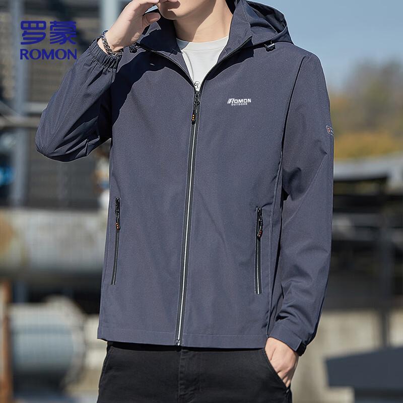 ROMON Men's Hooded Business Casual Jacket MK11