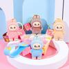 Cute Labubu Doll Keychain Fluff Pvc Toy Ornaments Bag Pendant Car Keychain Christmas Gifts