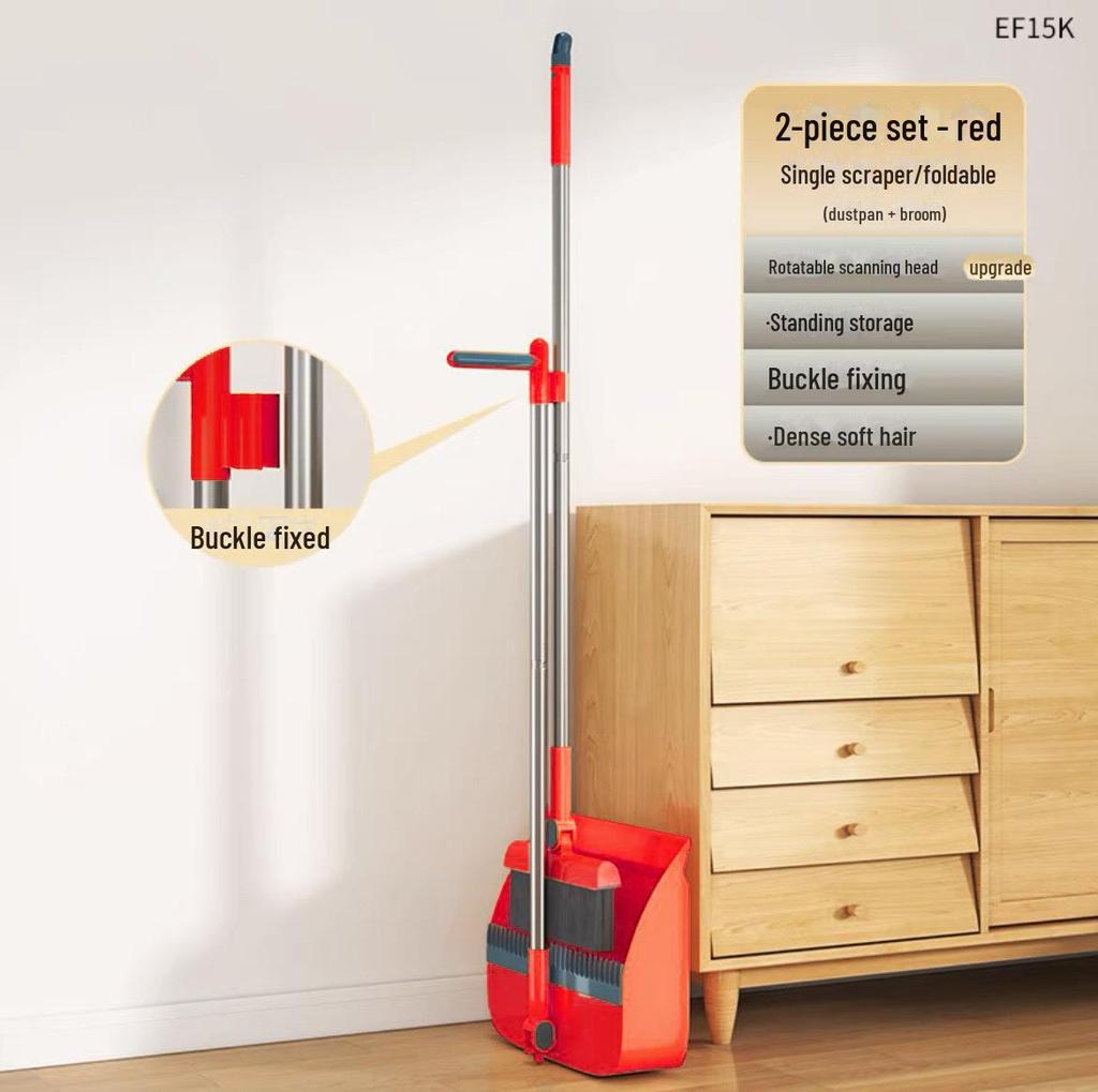 Компактный набор из щетки и совка с мягкой щетиной и функцией неприлипания волос