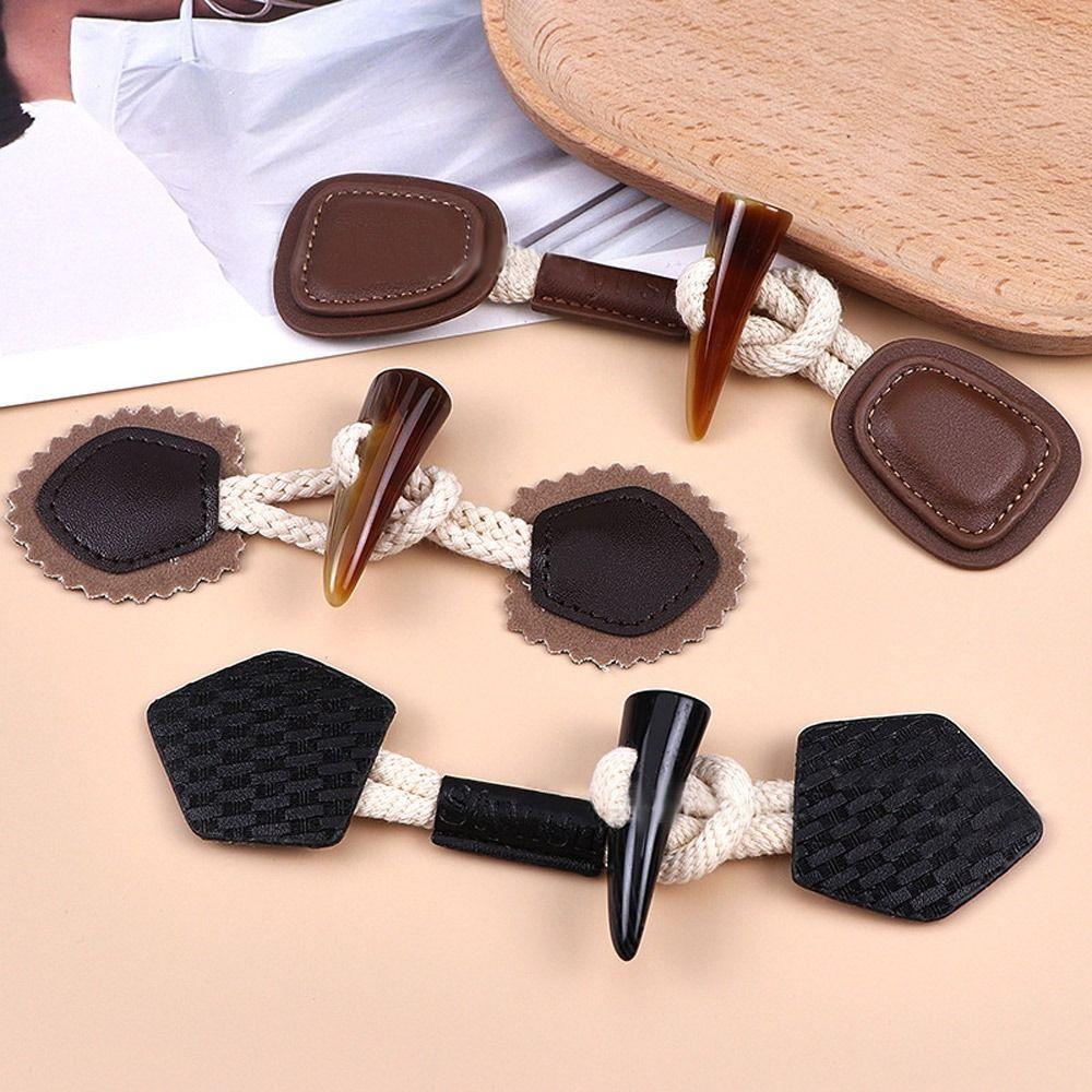 Кожаные пуговицы Застежки Пришивные переключатели Роговая пуговица Креативные пуговицы для одежды