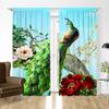 Синий павлин с цветком павлина оконные шторы для гостиной роскошный разделитель спальни левый и правый 2 панели