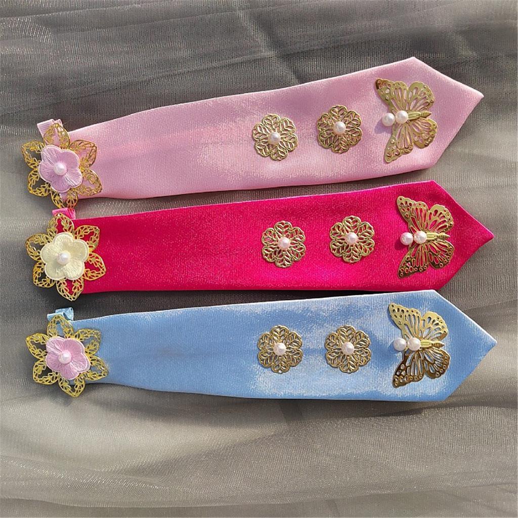 Традиционная корейская повязка на голову Янджи для женщин, мягкая и дышащая, с украшениями в виде бабочек, повязка для волос для культурного мероприятия, повседневной носки