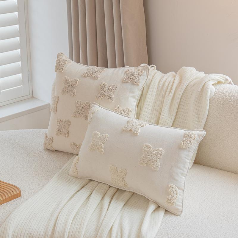 Tufted Throw Pillows Cream Windhead Pillows Tatami Back Pillows Can Be Disassembled and Washed In The Bedroom