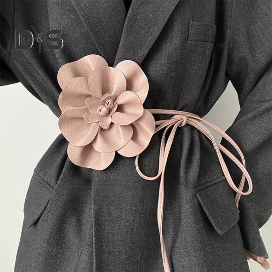 Пояс с цветочным принтом в стиле бохо для женщин и девочек, тонкий пояс из искусственной кожи с цветочным принтом для свадебного платья