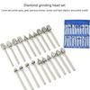 Набор из 20 шт. алмазных шлифовальных насадок для мини-дрели, набор боров для роторного инструмента, шлифовальные аксессуары, хвостовик 3 мм