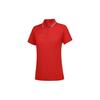 Li Ning Plain Polo Neck Pullover Short Sleeve T-Shirt Women Tops Red APLT078-6