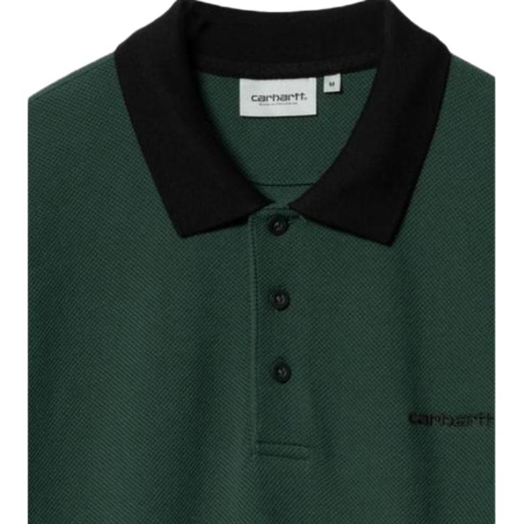 Carhartt WIP Color Block Letter Print Long Sleeve Polo Shirt Men tops I032203-1QG-XX
