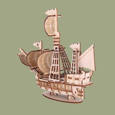 3D Пазл Сделай Сам Деревянная Игрушка Маленькая Парусная Лодка Модель для Сборки Подарок на День Рождения, Хэллоуин, Рождество для Взрослых