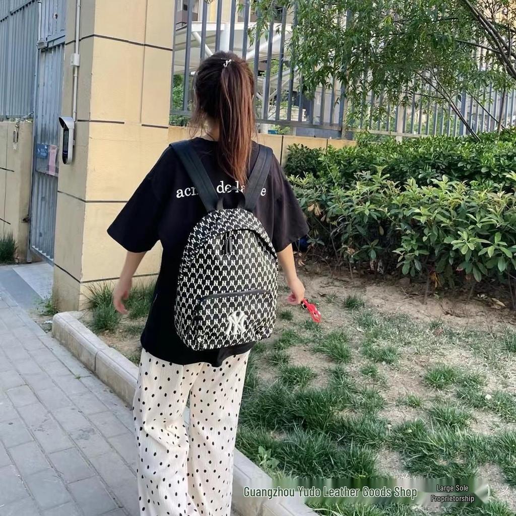 Korea 2025 ML Versatile Monogram Backpack: Large Capacity Unisex Schoolbag