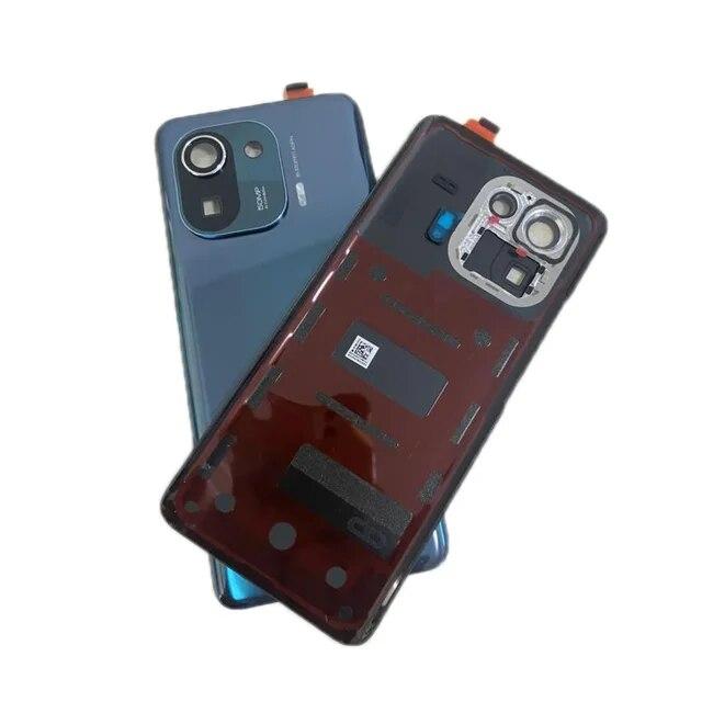 Задняя крышка для Xiaomi Mi 11 Pro, крышка батарейного отсека, стеклянный корпус задней двери с запасными частями для объектива камеры