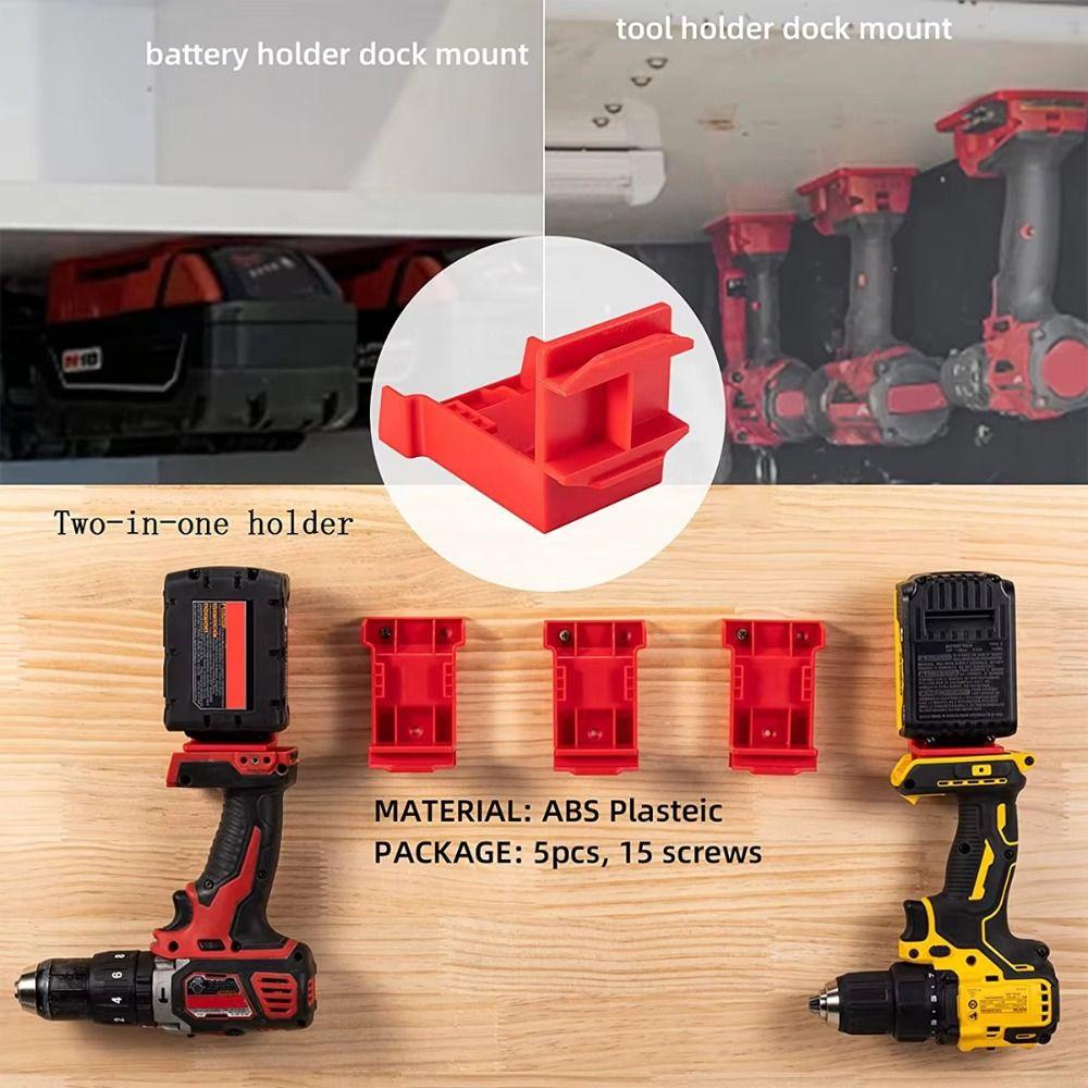 1/5PCS Mount Hanger Stand Power Tool Holders Dock Holder Battery Holder for Milwaukee M18 Battery
