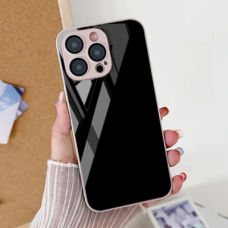 Black for iPhone17 star metallic paint mobile phone protective case 13 fine hole 16/15/14 glass 12 premium simple
