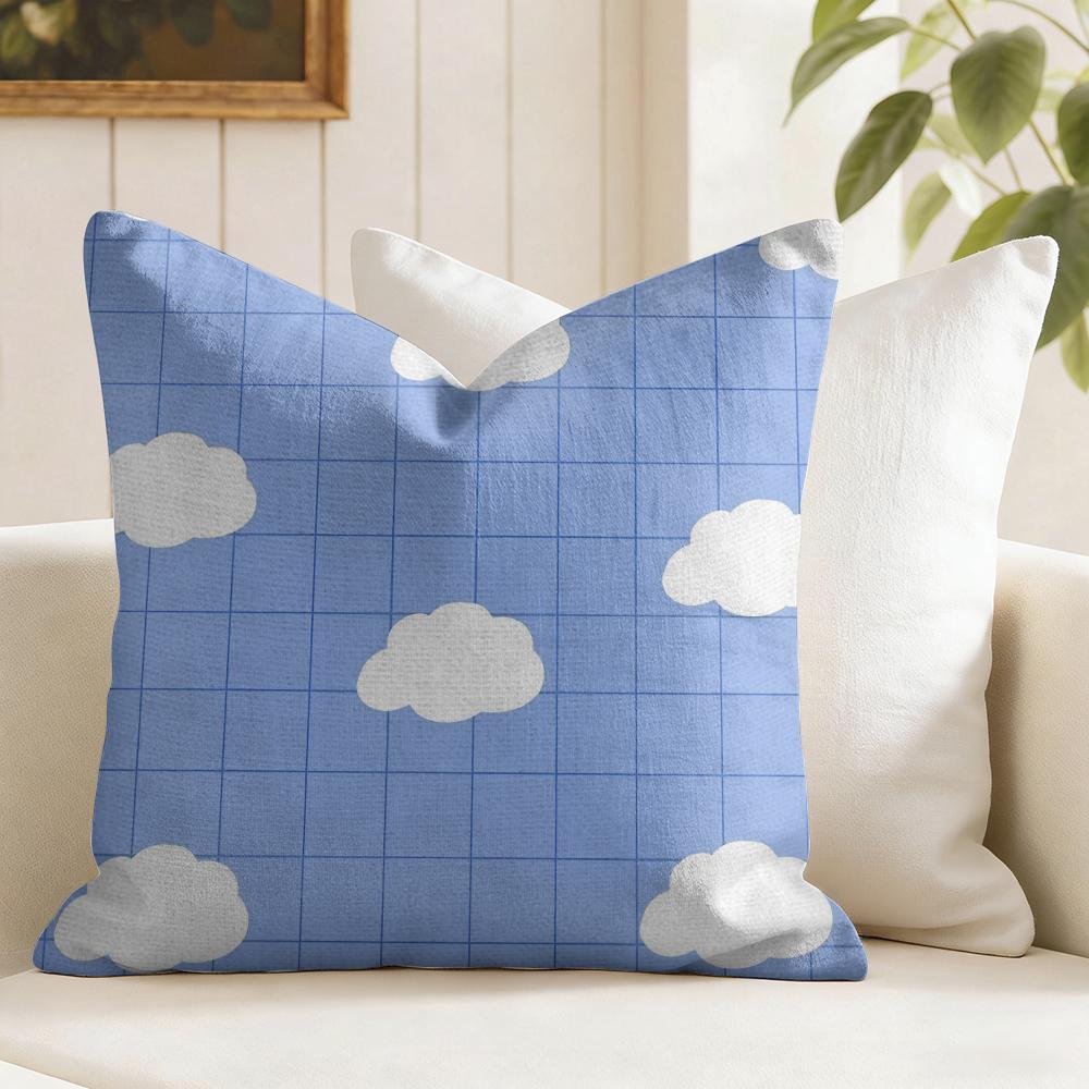 Fashion Clouds Cushion Cover Natural Linen Double Sided Print Throw Pillow Case for Sofa Couch Home Decor