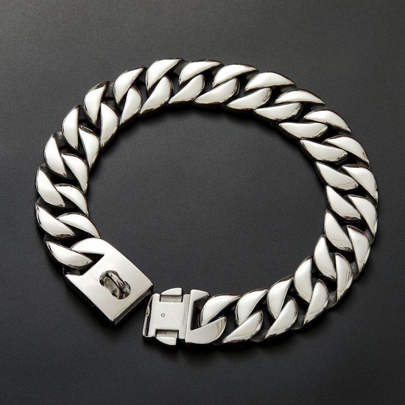 32mm Thick Stainless Steel Dog Collar Chain Bulldog Doberman Rottweiler Pet