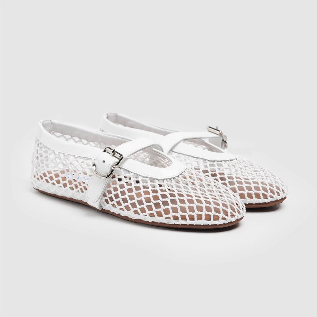 Модная женская обувь 2025 сетка дышащая одинарная обувь круглый носок мелкий вырез плоская подошва балетки летняя дышащая сетка