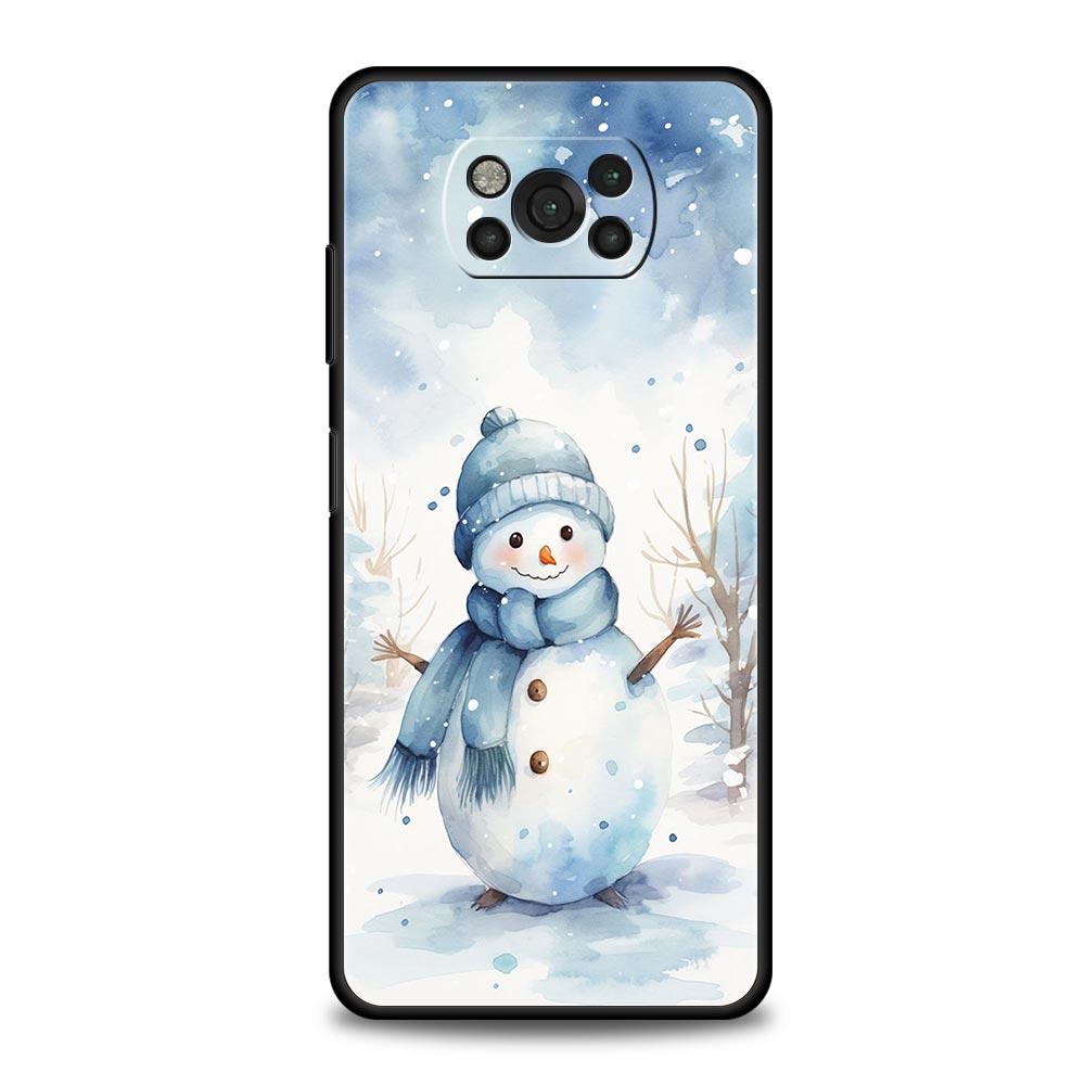 Phone Case For Xiaomi Poco X6 X5 X4 Pro 5G X3 NFC F5 F4 M5 M4 M3 F3 GT C51 C50 C55 Soft Black Cover Christmas Graphic Printed