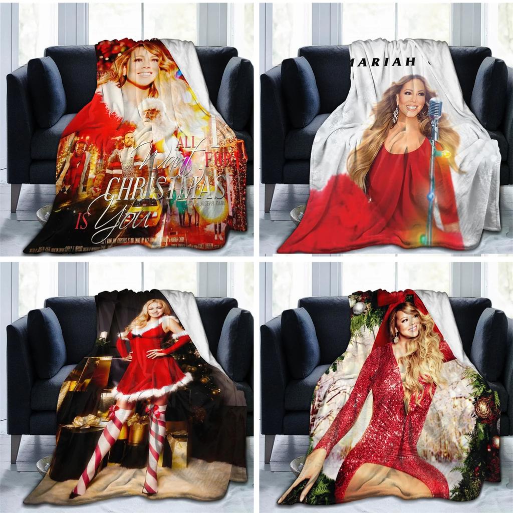 3D Print Mariah Carey Blanket Soft Sofa Cover Throw Blanket Fleece Tapestry Christmas Warm Bed Blankets for Bedroom Couch