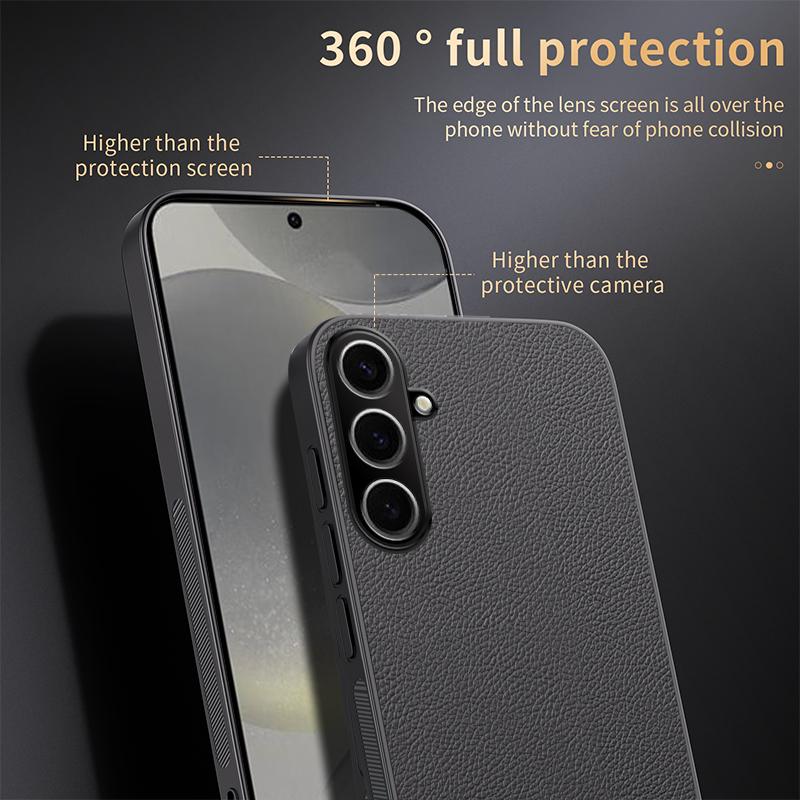 Luxury Business Leather Soft Frame Magnetic Cover For Samsung Galaxy S25 FE S25FE 5G Phone Cases Capa