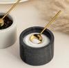 Marble Salt & Pepper Bowl Set: Modern Kitchen Cellar with Brass Spoons