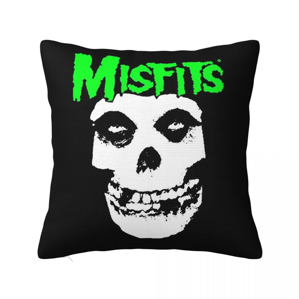 Misfits Skull Square Pillowcase Pillow Cover Polyester Cushion Decor Comfort Throw Pillow for Home Sofa