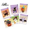 Self Adhesive Treat Bags 100 Pcs Small Halloween Bags Seal Clear Candy Dessert Snack Cookie Trick or Party Favors for Holiday Cute Cartoon Pouches