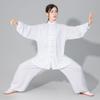 Women's Tai Chi Uniform Silk Kung Fu Suit Martial Arts Clothing Set For Lady Beige Color