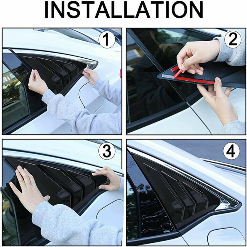 For Honda Civic 11th Gen Hatchback 2025 2025 Car Rear Louver Window Side Shutter Cover Trim Sticker Vent Scoop ABS Carbon Fiber