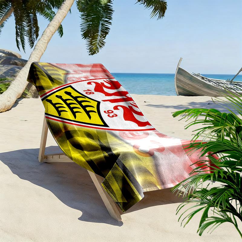 Пляжное полотенце с принтом VfB Stuttgart, большое, мягкое, быстросохнущее, для пляжа, кемпинга, плавания