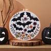 Halloween Gothic Embroidery Starter Kit Material Package Bat Skull Hat Bowl Cross Stitch Kit Beginners Embroidery Lovers Gift