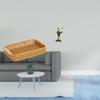 Woven Fruit Basket Snack Bowl Bread Plate with Waiter Frog Statue Animal Sculpture Creative