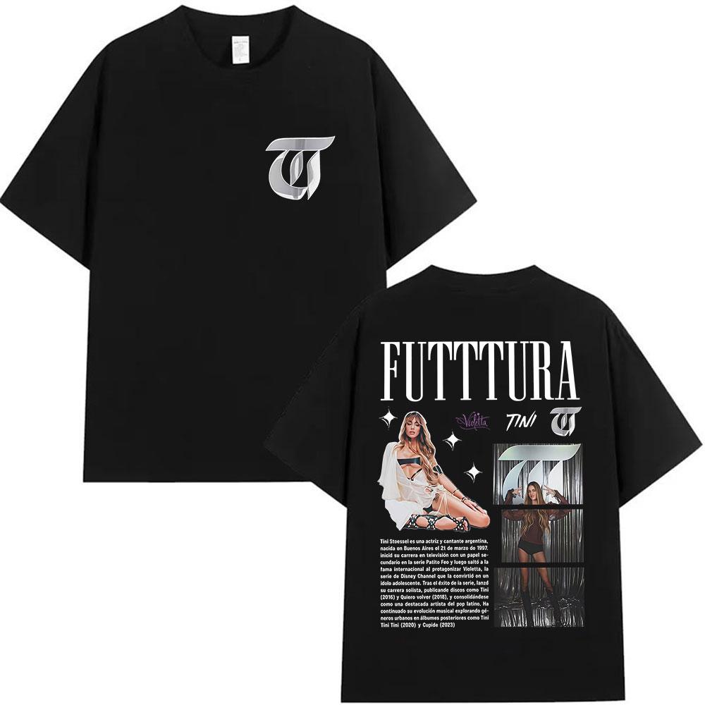 Singer TINI STOESSEL Futtura Tour New Album 2026 Graphic Tshirts Men Women Fashion Harajuku Short Sleeve Cotton Tees streetwear