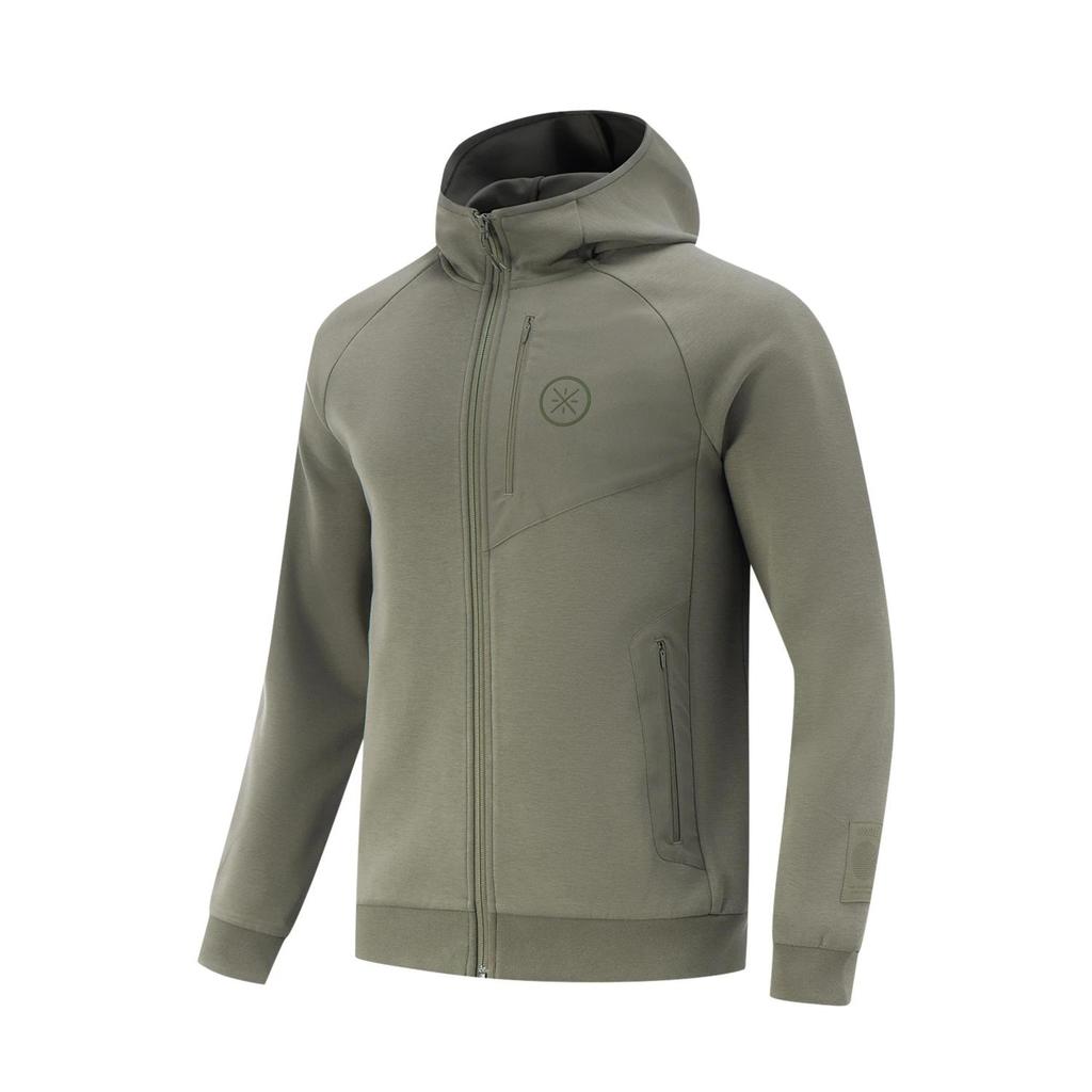 Худи на молнии однотонное Li Ning Wade Series для мужчин, цвет чайной зелени AWDV045-2