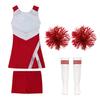 Girls Cheer Leader Halloween Performance Uniform Costume High School Sleeveless Dress Cheerleading Outfit