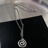 Hollowed Vortex Necklace Gothic Metal Chain Jewelry New Spiral Pendant Necklace  Gifts
