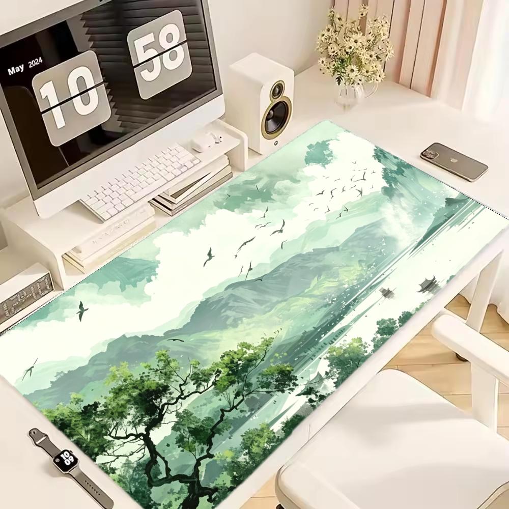 Ink Wash Mountain MousePad Mouse Pad Large Computer Office Table Mats XXL Anti-slip HD Gaming Keyboard Mousepads Long Desk Mat