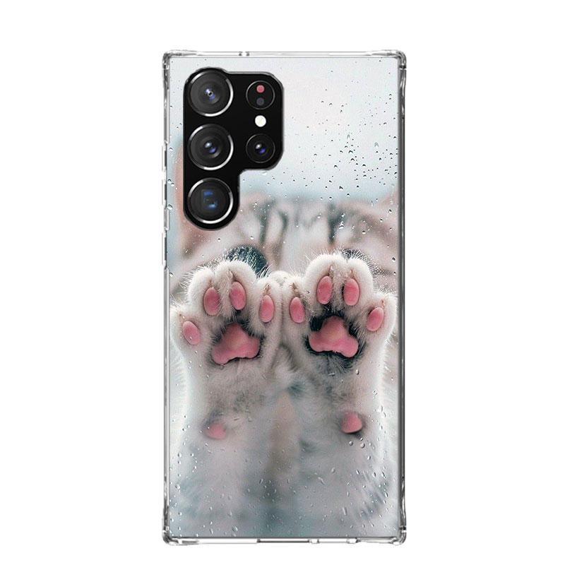 Розовый Кот Лапа Телефон Чехол Для Samsung Galaxy S26 S25 Edge S24 S23 FE S22 Ultra S21 Plus S20 + Fundas Чехол Coque Galaxy S25 S