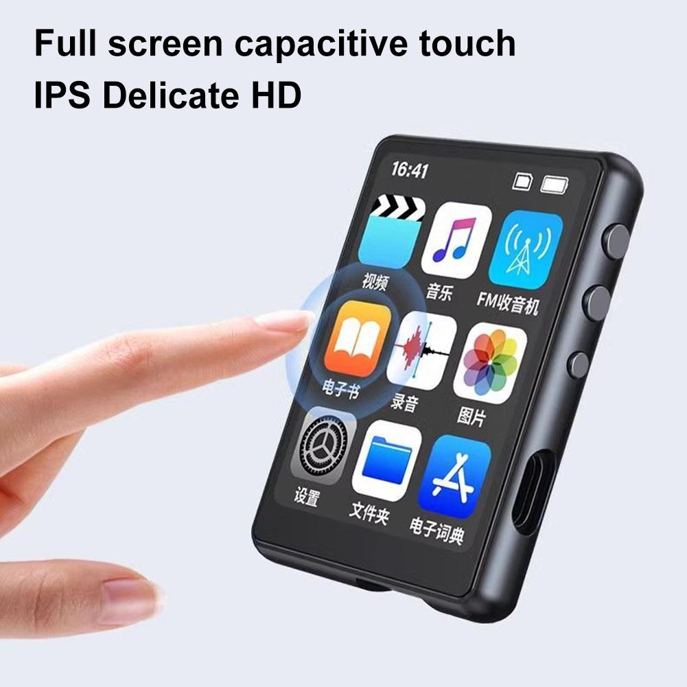 MP4-плеер с динамиком, полностью сенсорный экран, музыкальный плеер, совместимый с Bluetooth, Hi-Fi MP3-плеер Walkman, поддержка FM-радио, запись, электронная книга