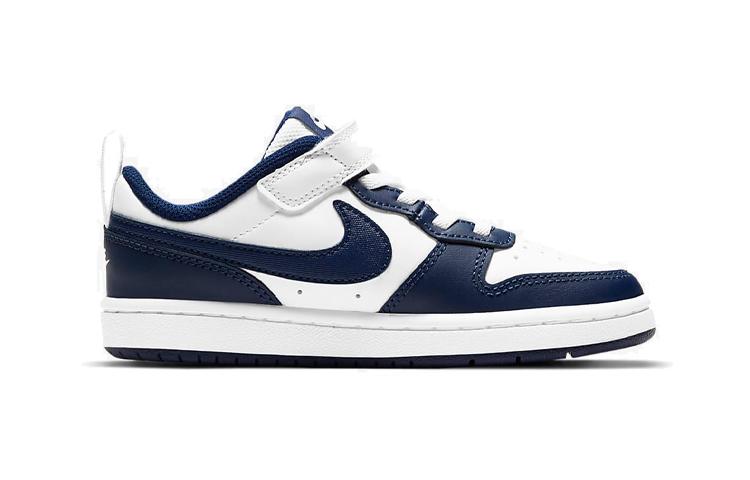 Nike Кроссовки Court Borough 2 Бело-синие Низкие Скейтбордические Детские 3-7 лет BQ5451-107